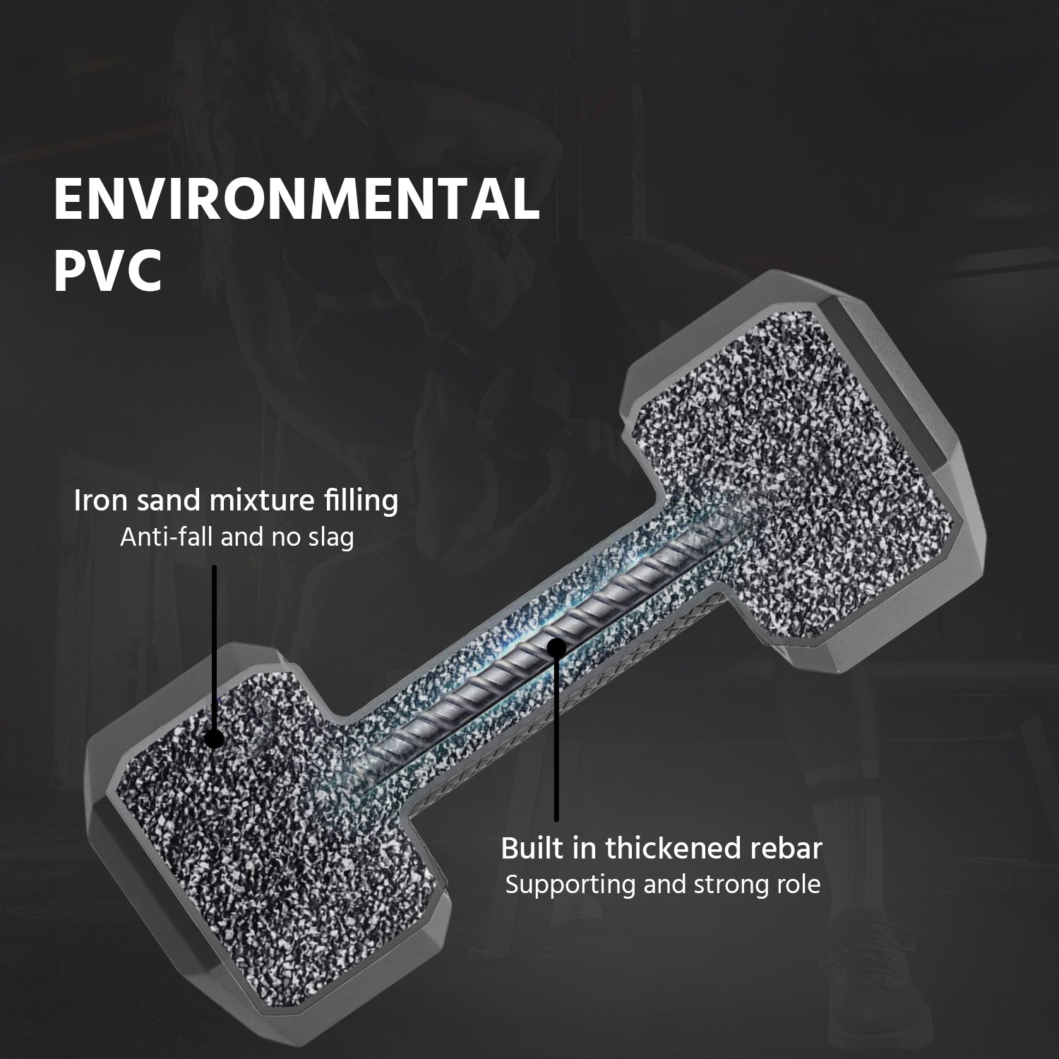 PVC Hex Dumbbells Set | 2 x 4kg