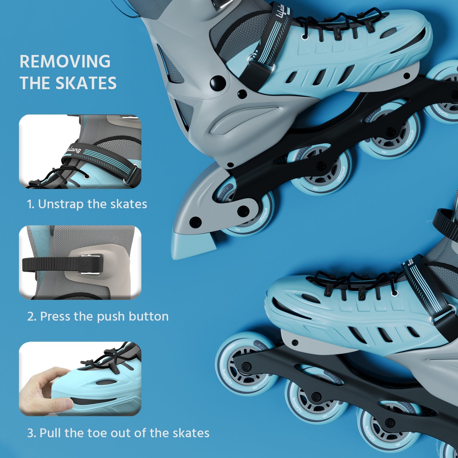 Inline Skates for Elevated Skating Experience Euro Shoe Size 35-38