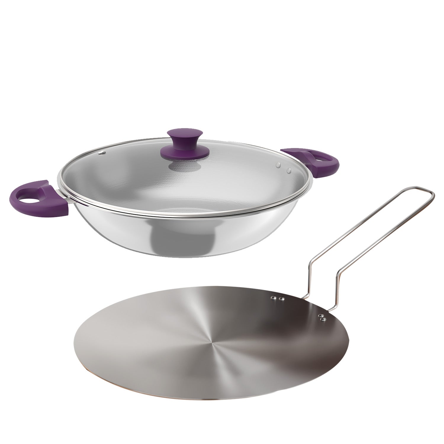 Triply Cookware Set with Kadhai and Roti Tawa