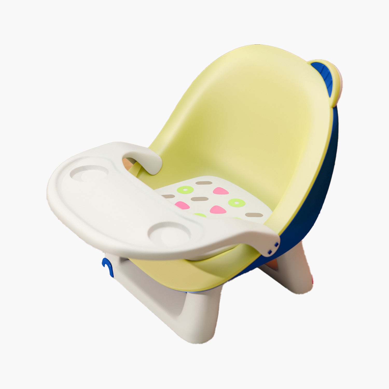 Baby Chair with Detachable Food Tray- Yellow and Blue