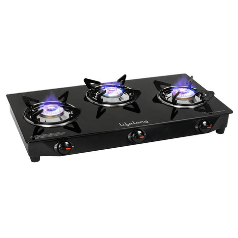 3 Burner Glass Gas Stove