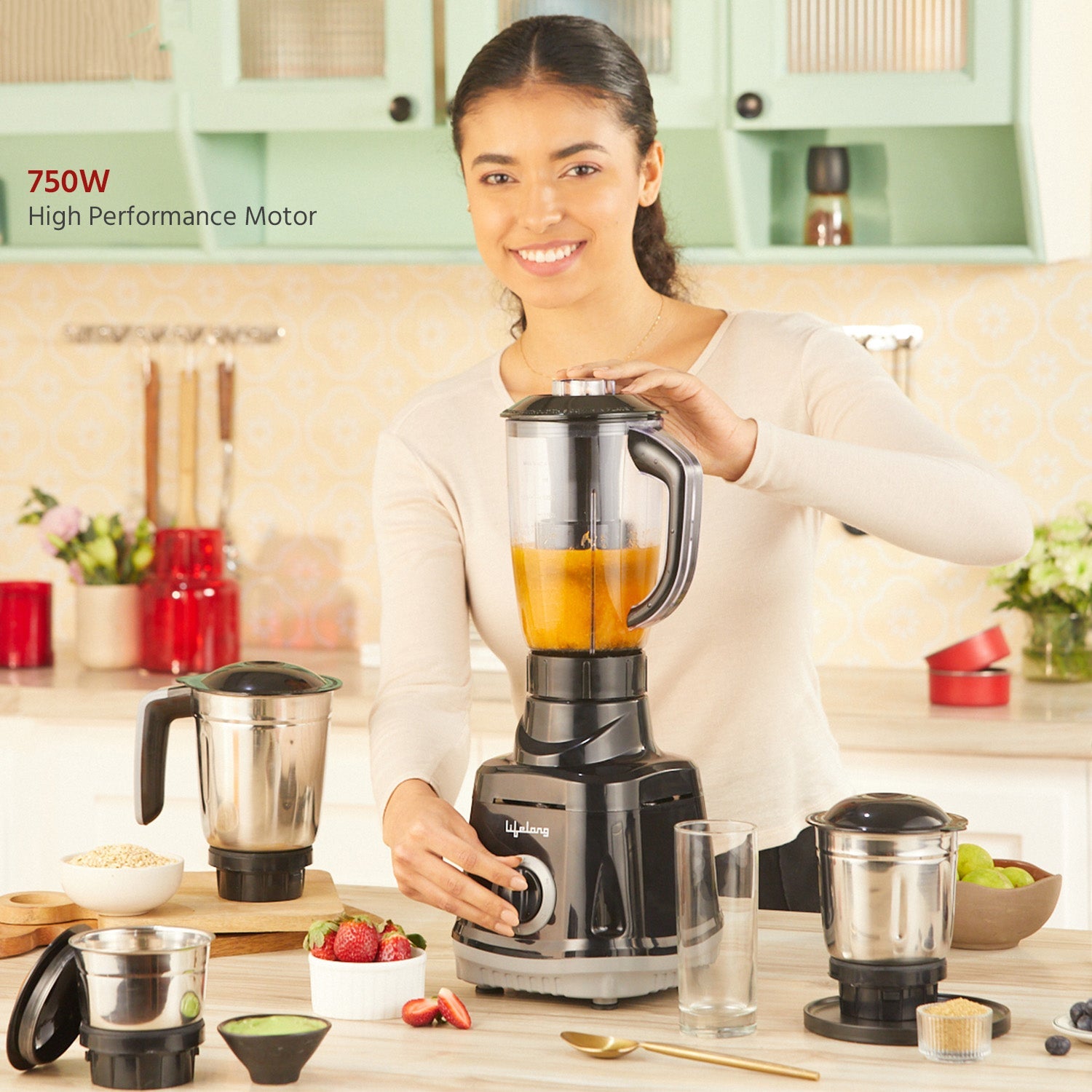 750W Juicer Mixer Grinder with 4 Jars