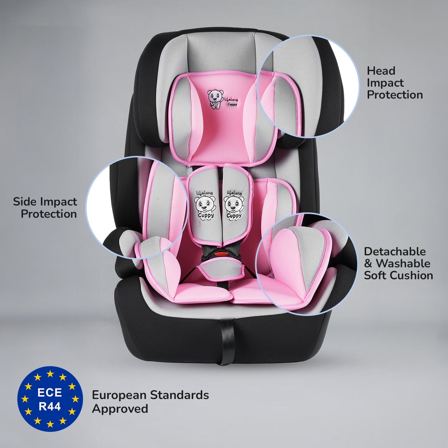 Isofix Car Seat with Adjustable Headrest