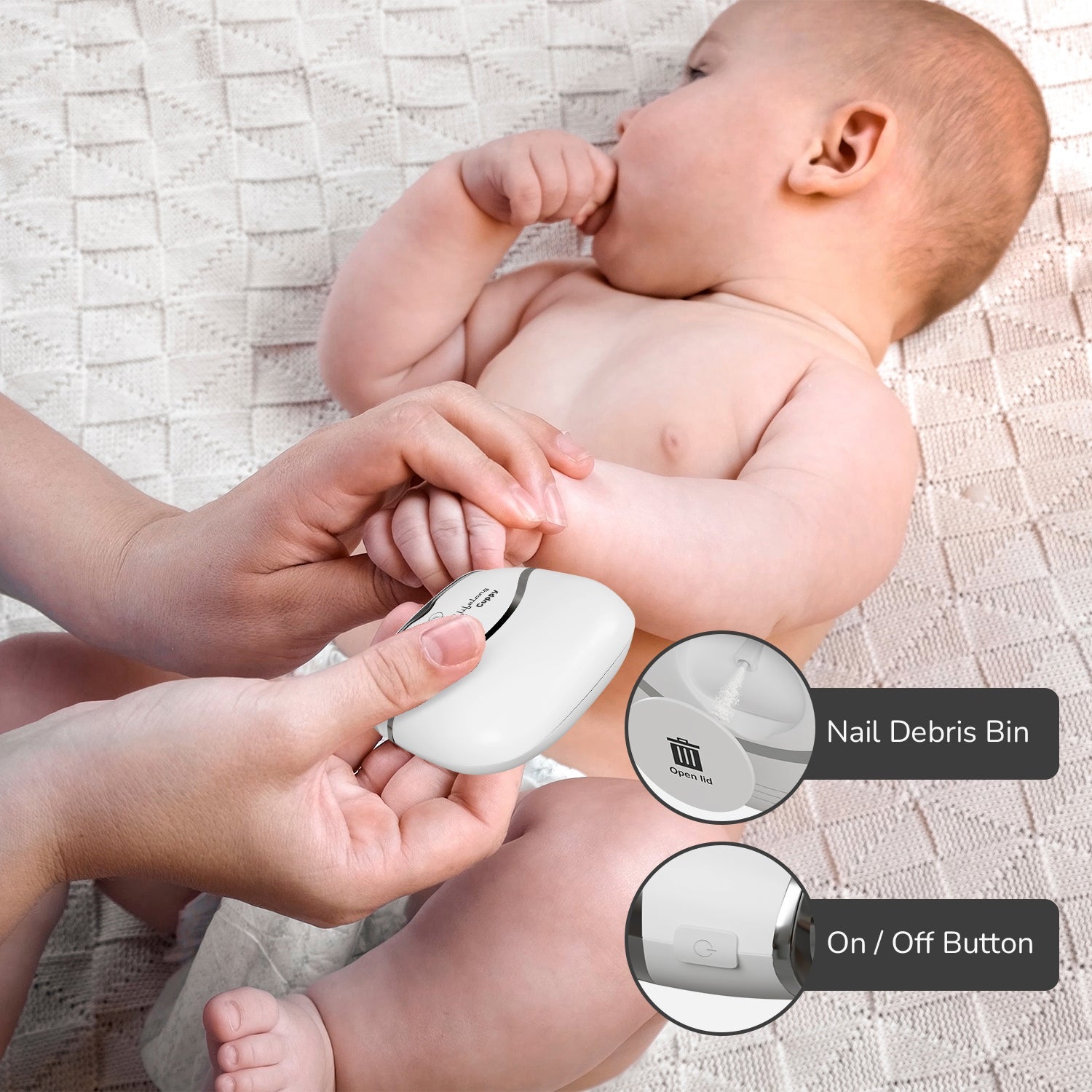 Electric Baby Nail Trimmer with Hidden Blade