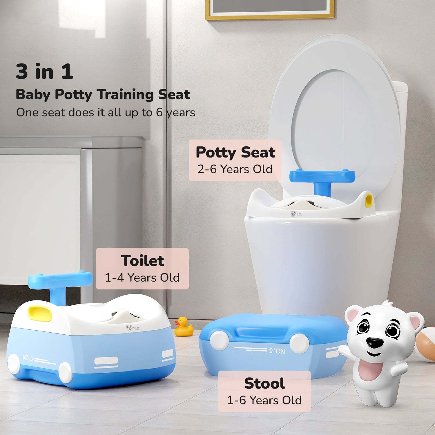 3-in-1 Baby Potty Training Seat with Step Stool