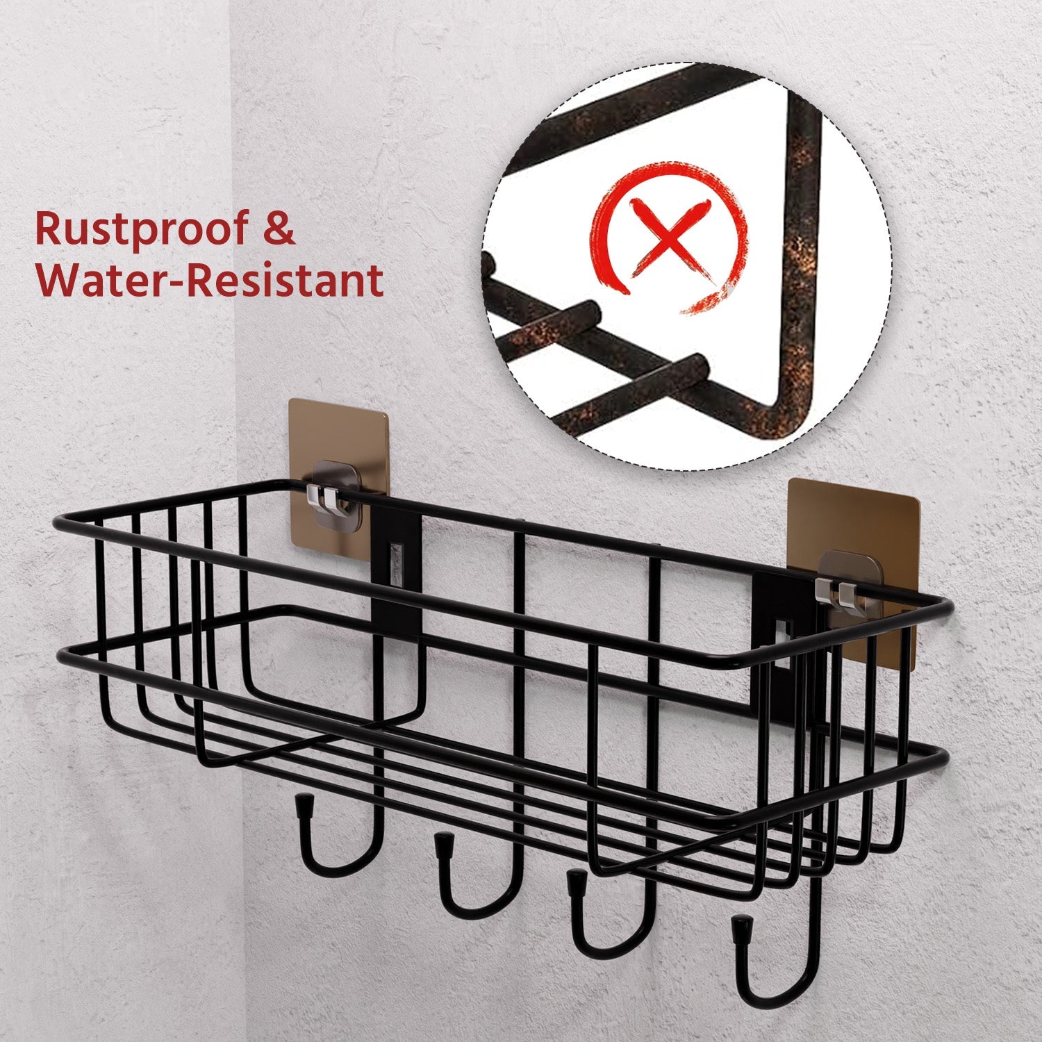 Mild Steel Wall-Mounted Bathroom Shelf