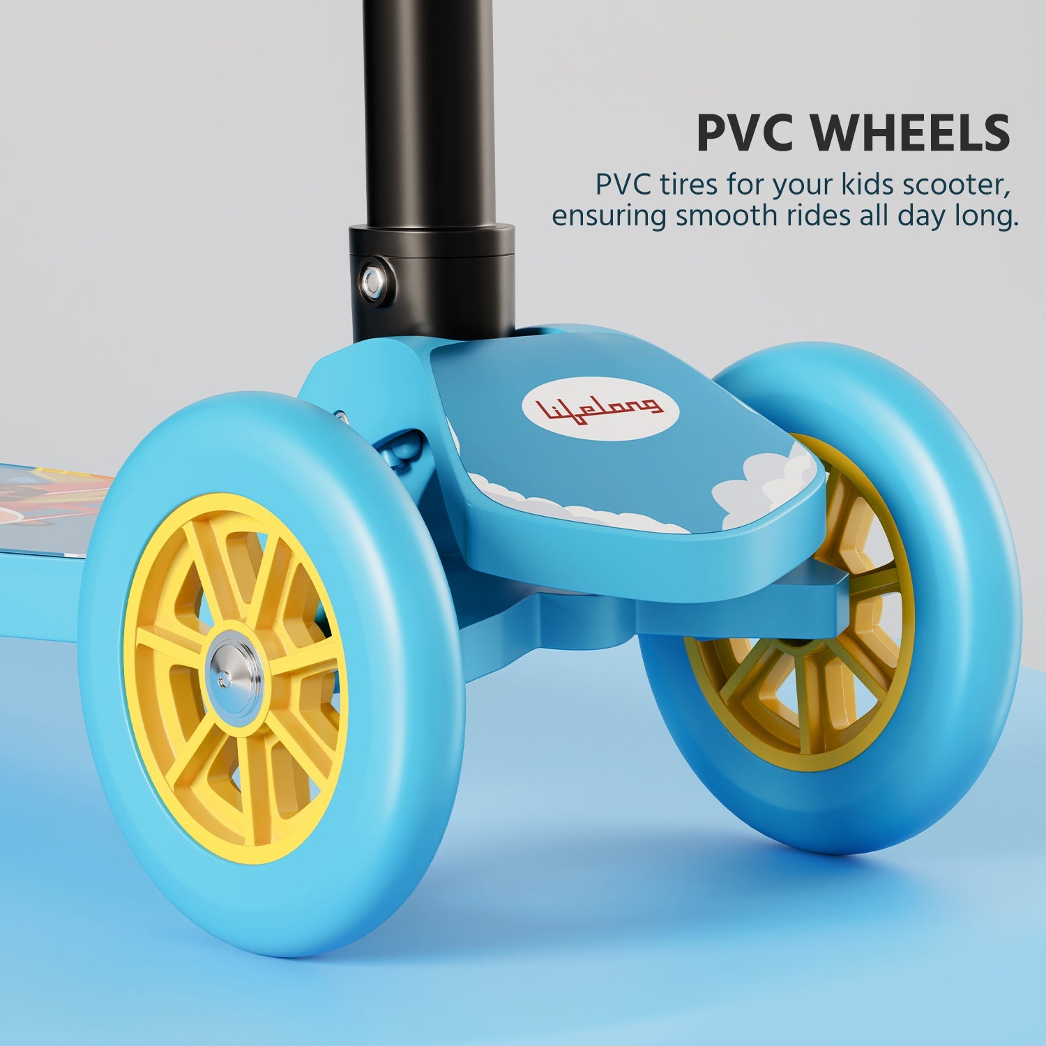 Foldable Kick Scooter , Blue & Yellow