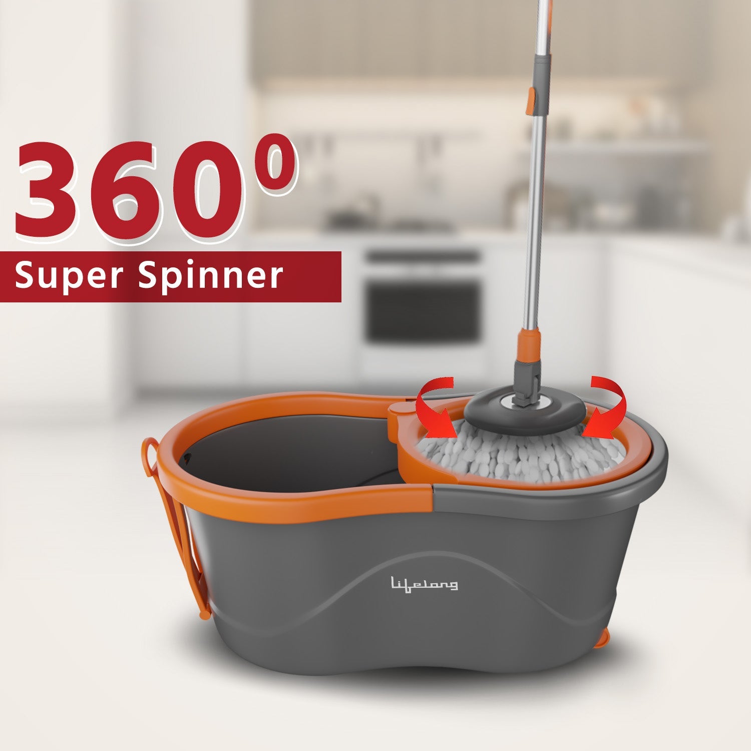 360° Spin Floor Mop Set with Bucket