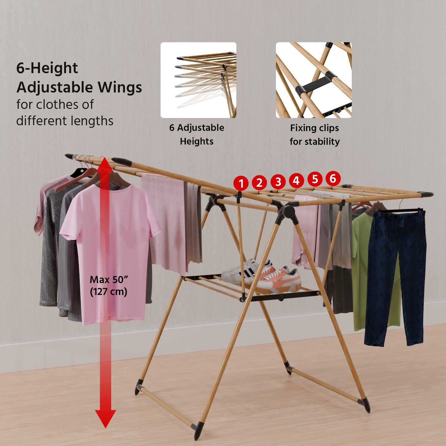 Foldable Clothes Drying Stand