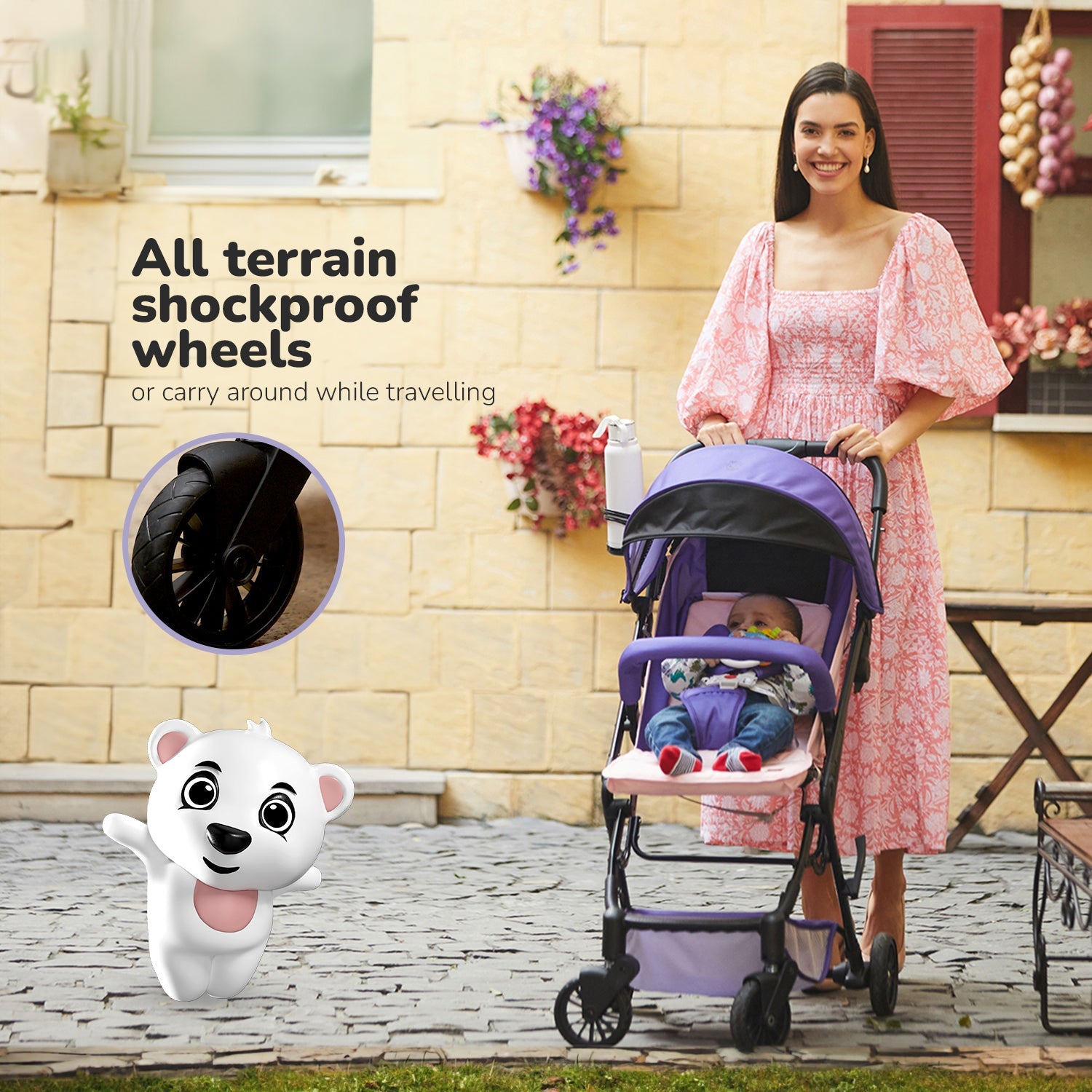 Lightweight Baby Stroller with One-Hand Fold