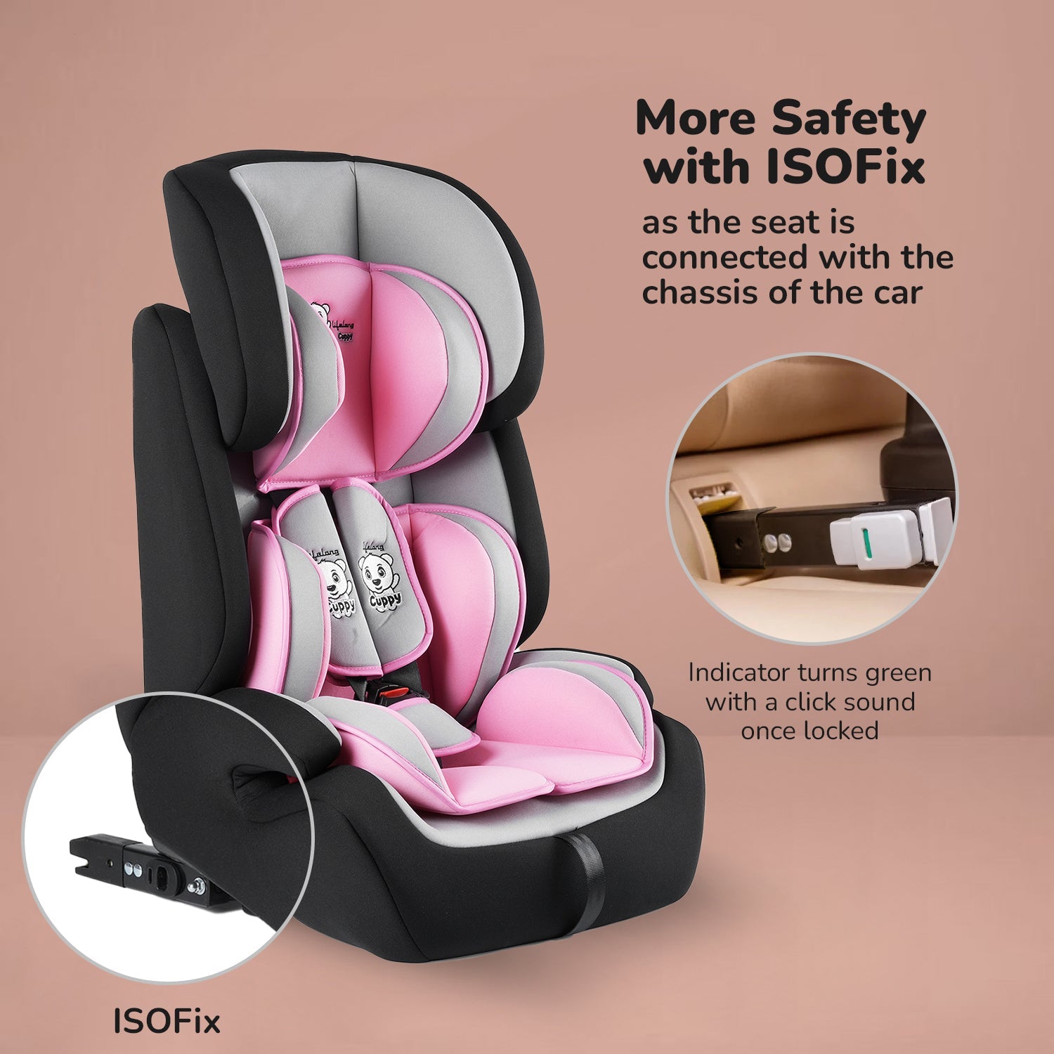 Isofix Car Seat with Adjustable Headrest