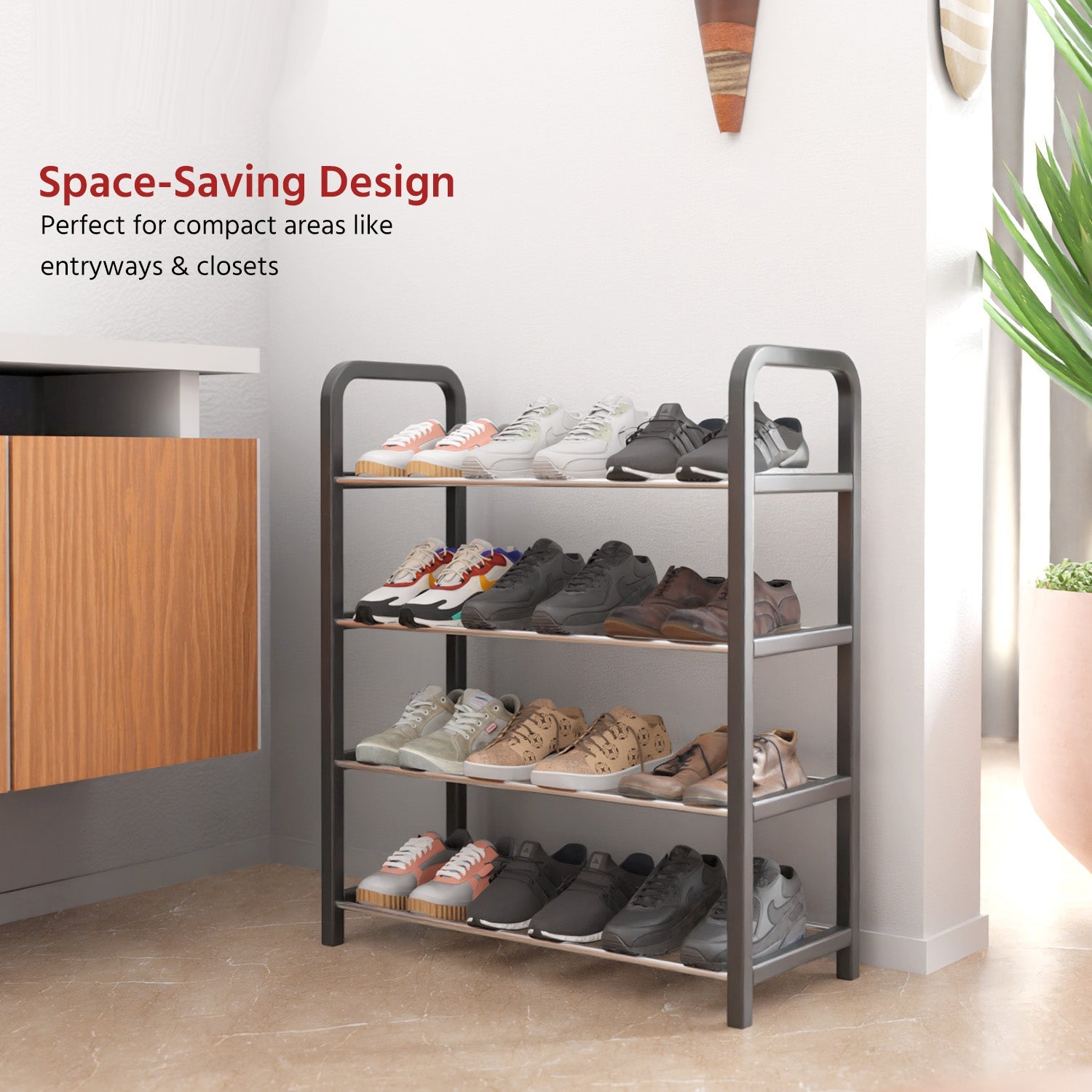 4-Tier Shoe Rack for Home Organizer