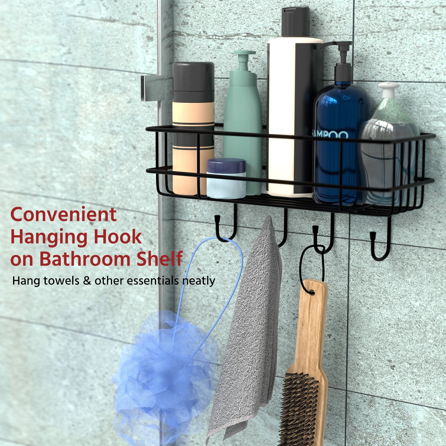 Mild Steel Wall-Mounted Bathroom Shelf