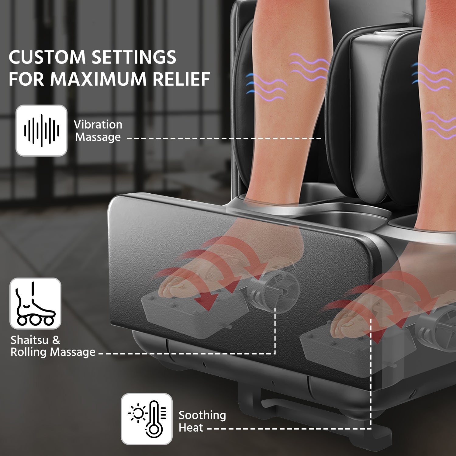 2-in-1 Foot & Leg Massager (Ottoman Brown)