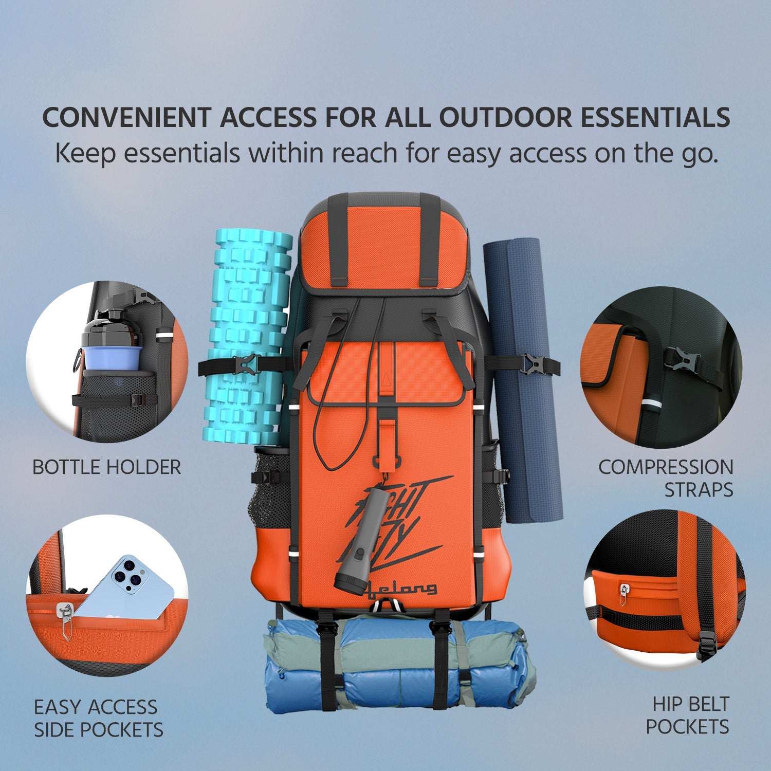 Trekking Backpack with Padded Support