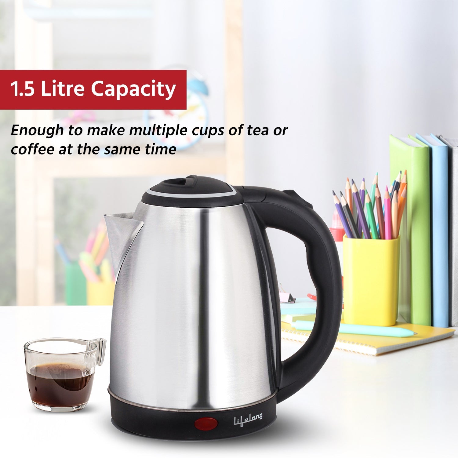 1.5L Electric Kettle with Stainless Steel Body