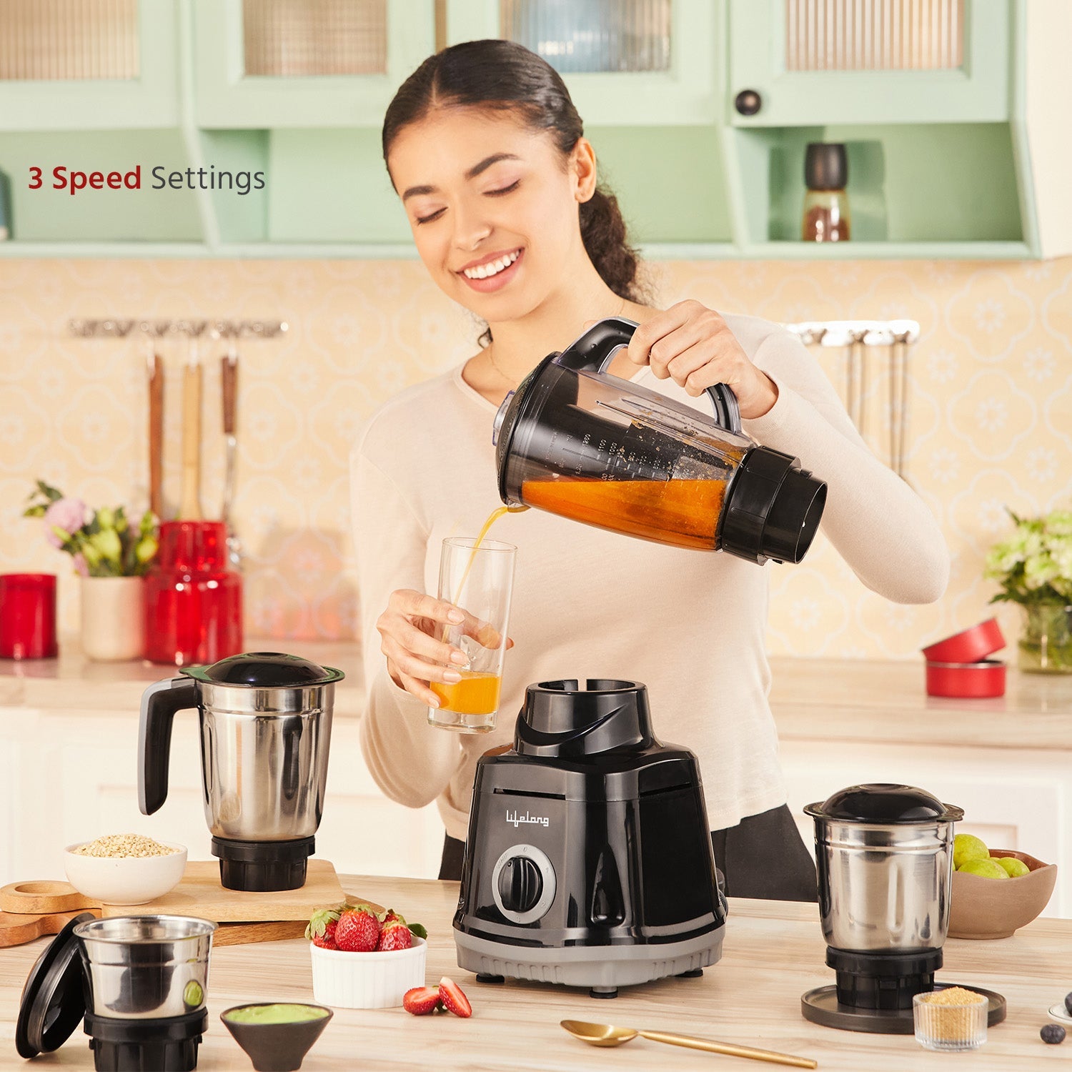 750W Juicer Mixer Grinder with 4 Jars