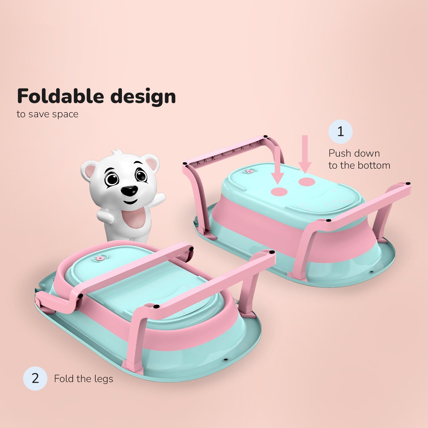 Foldable Baby Bath Tub with Thermometer