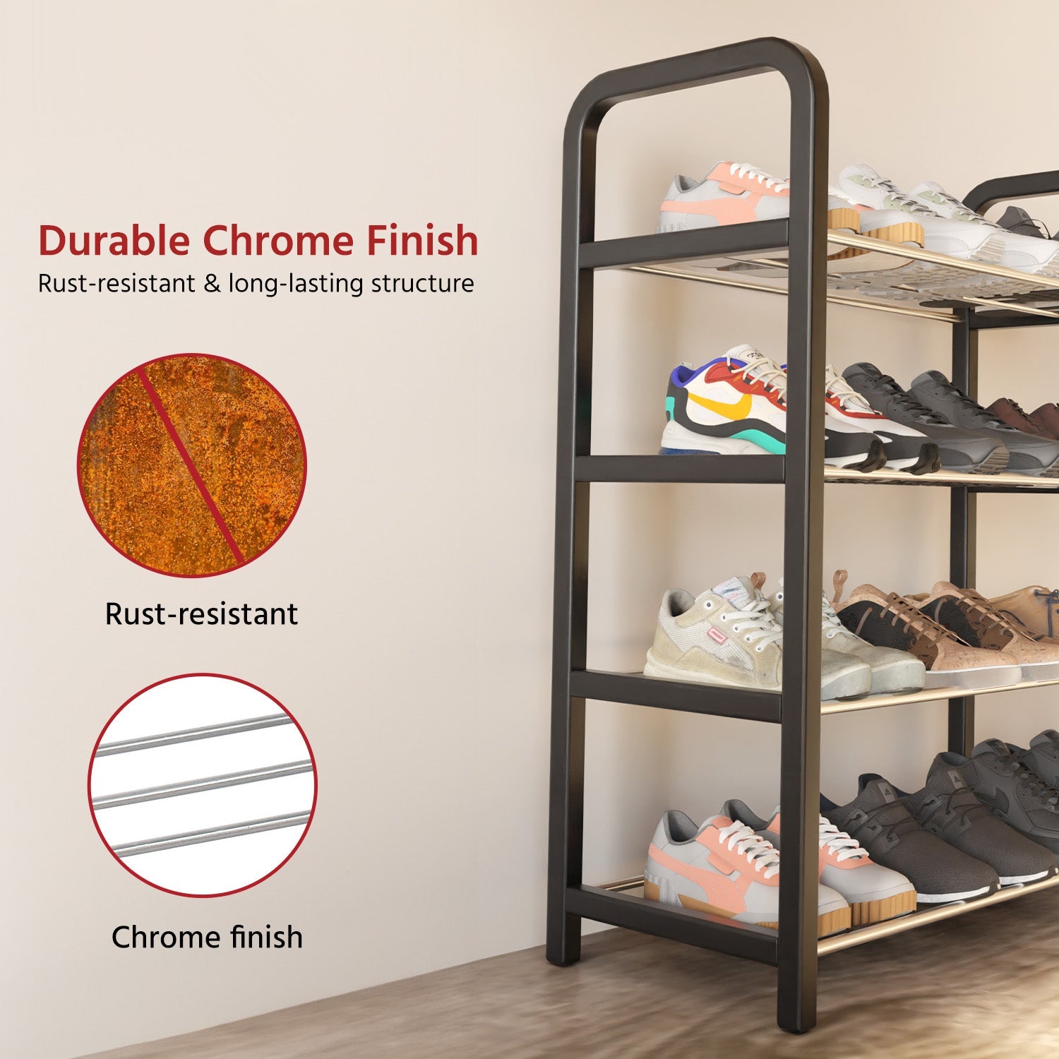 4-Tier Shoe Rack for Home Organizer