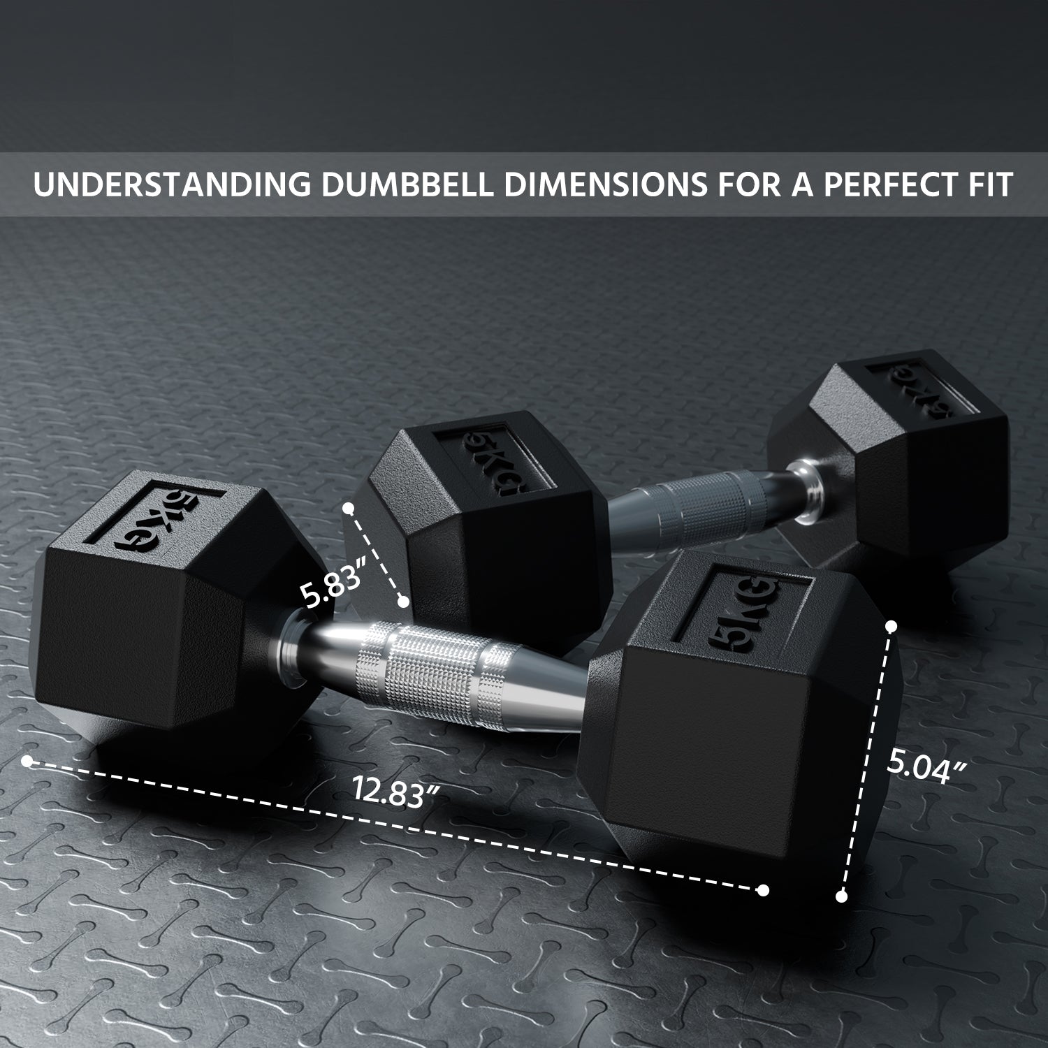 Rubber-Coated Dumbbells Set for Home Gym