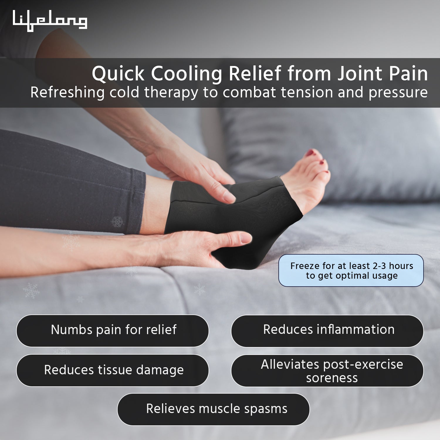 Hot & Cold Gel Pack for Pain Relief | Reusable Gel Pack, Cool Pack, and Ice Bag for Ankle and Body Aches | Large Icepack, Cold Ankle Gel Pack, Hot Compress, Cooling Knee Band, Ideal for Cramps