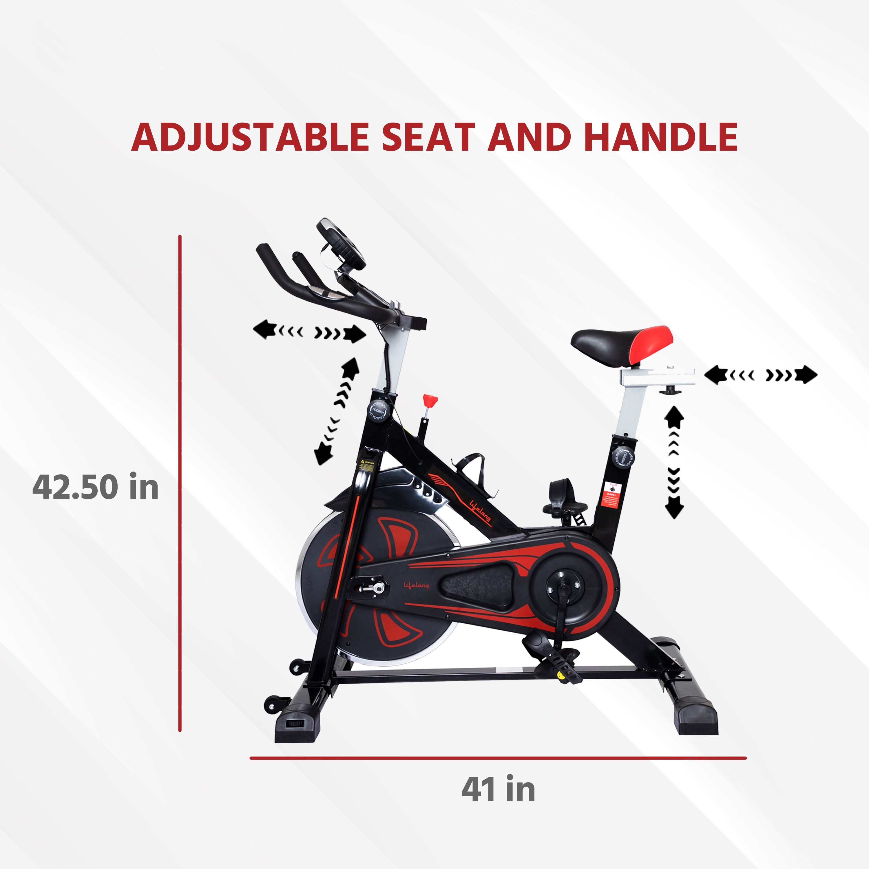 Fit Pro Spin Fitness Bike, Black & Red