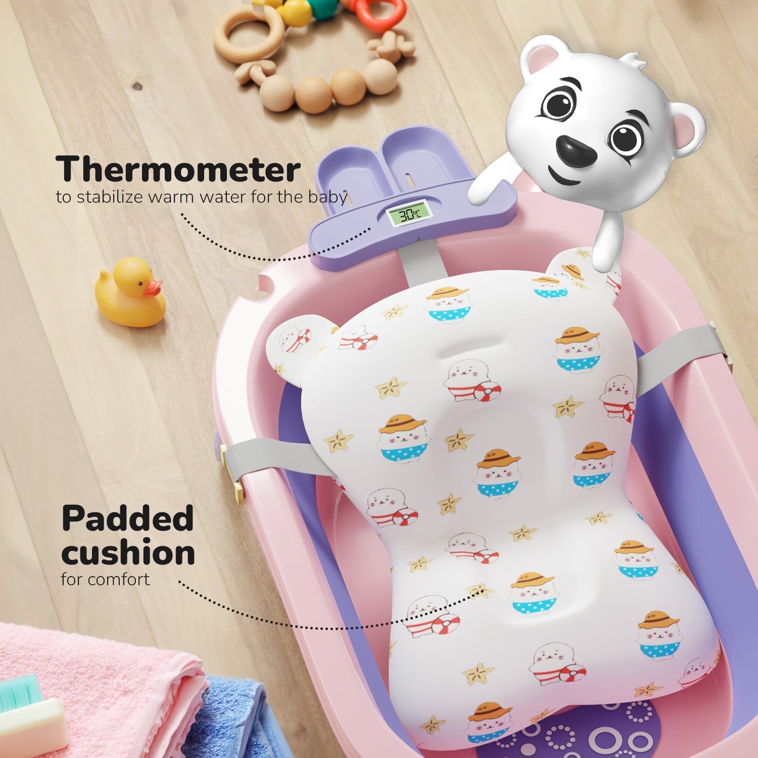 Baby Bath Tub with Thermometer