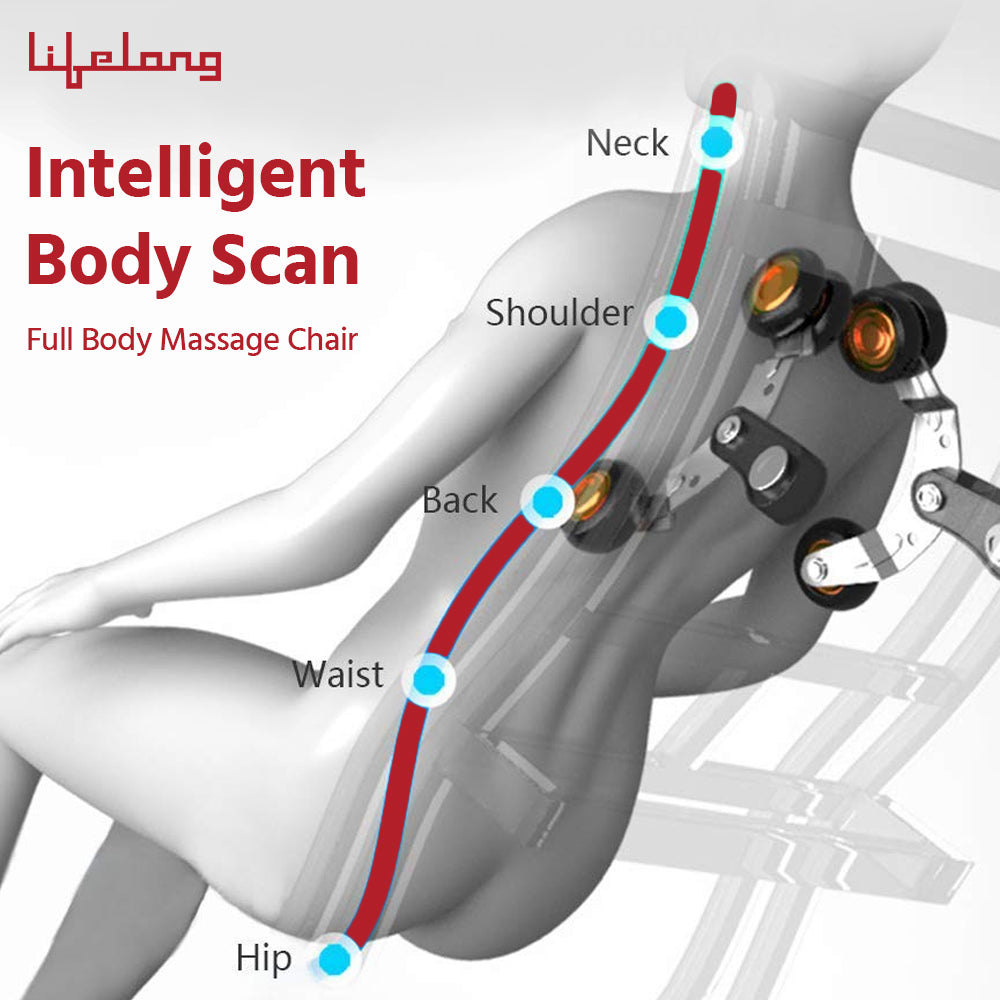 Lifelong  Full Body Massage Chair with Recliner and powerful 3D Back, Leg and Foot Rollers