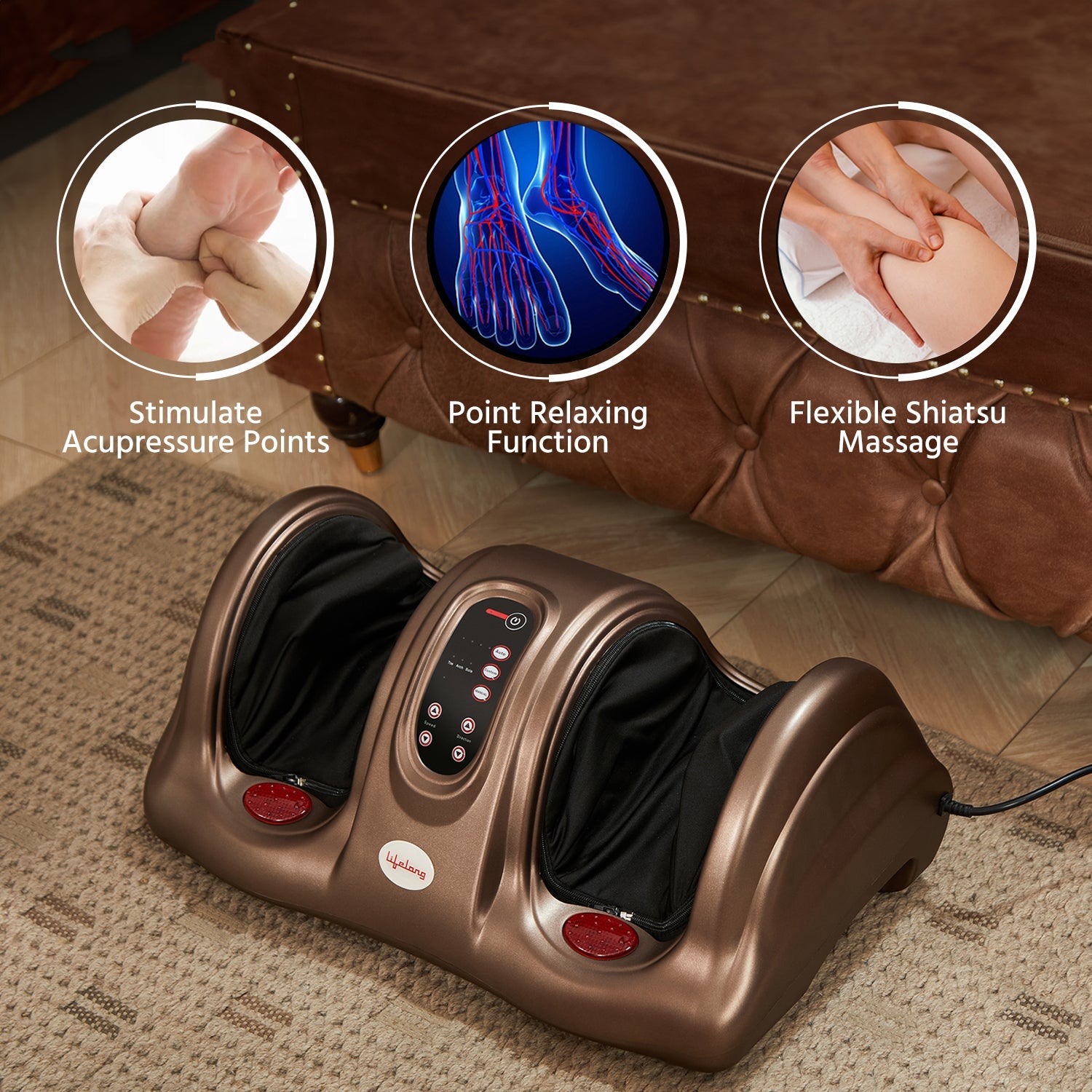 Foot Massager with Heat & Kneading Function