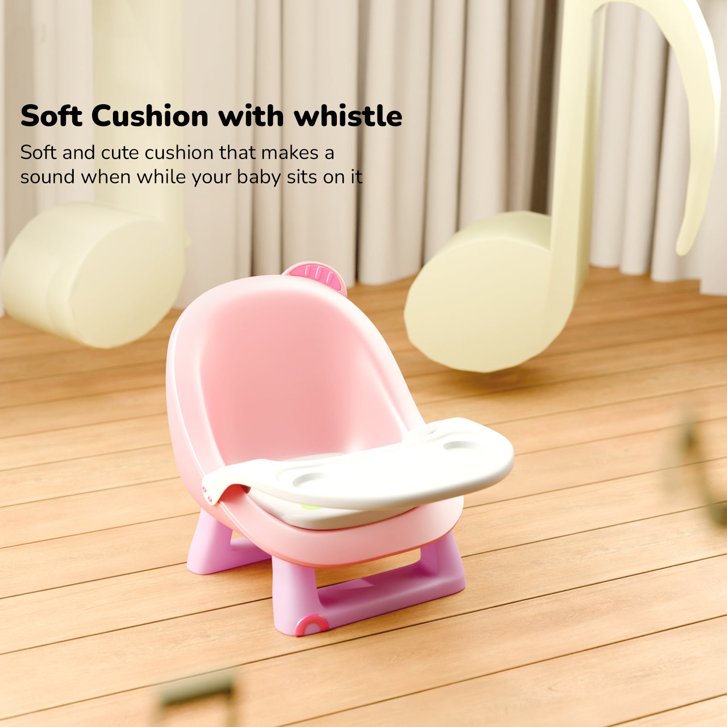 Baby Chair with Detachable Food Tray - Pink & Purple