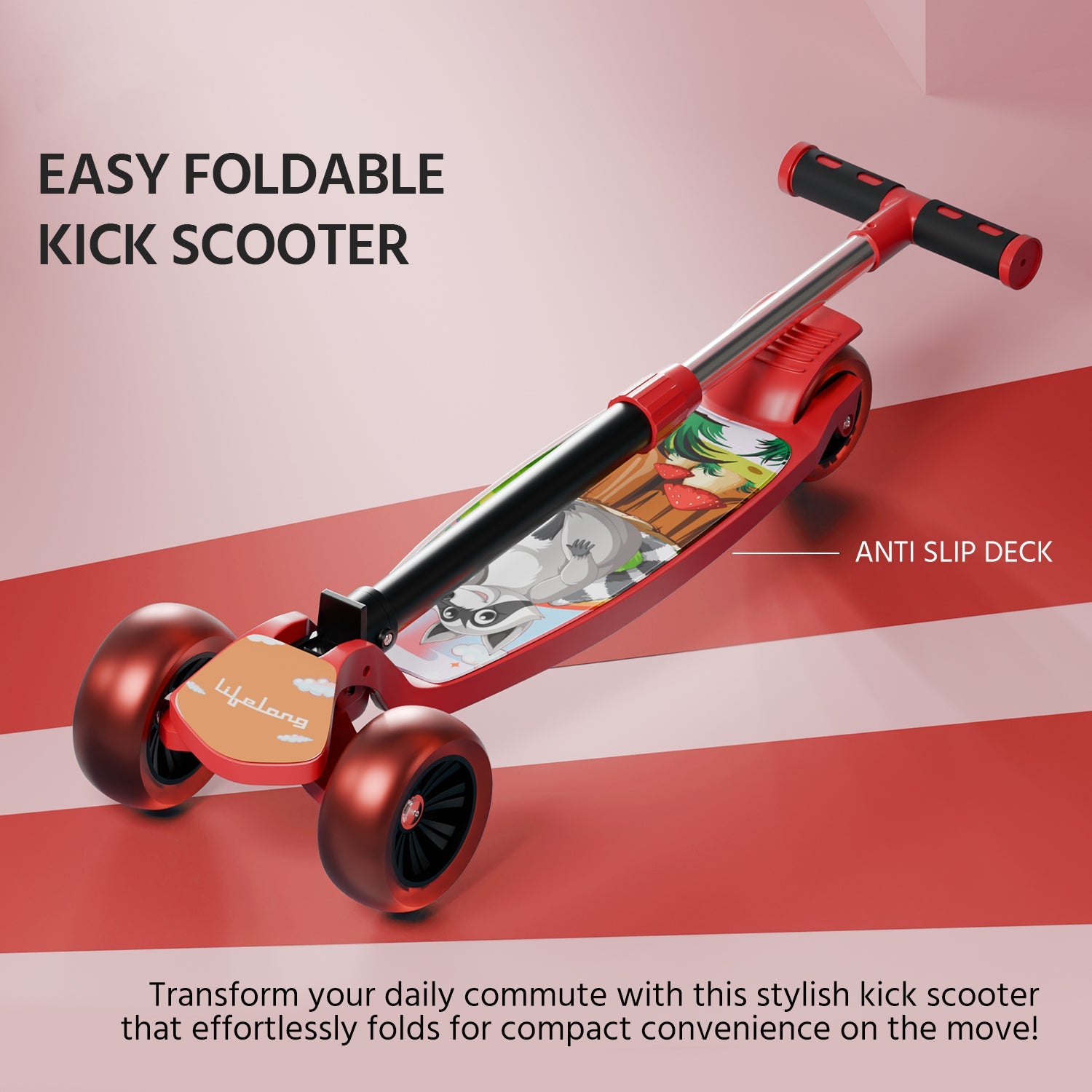 Adjustable Kick Scooter with PVC Wheels