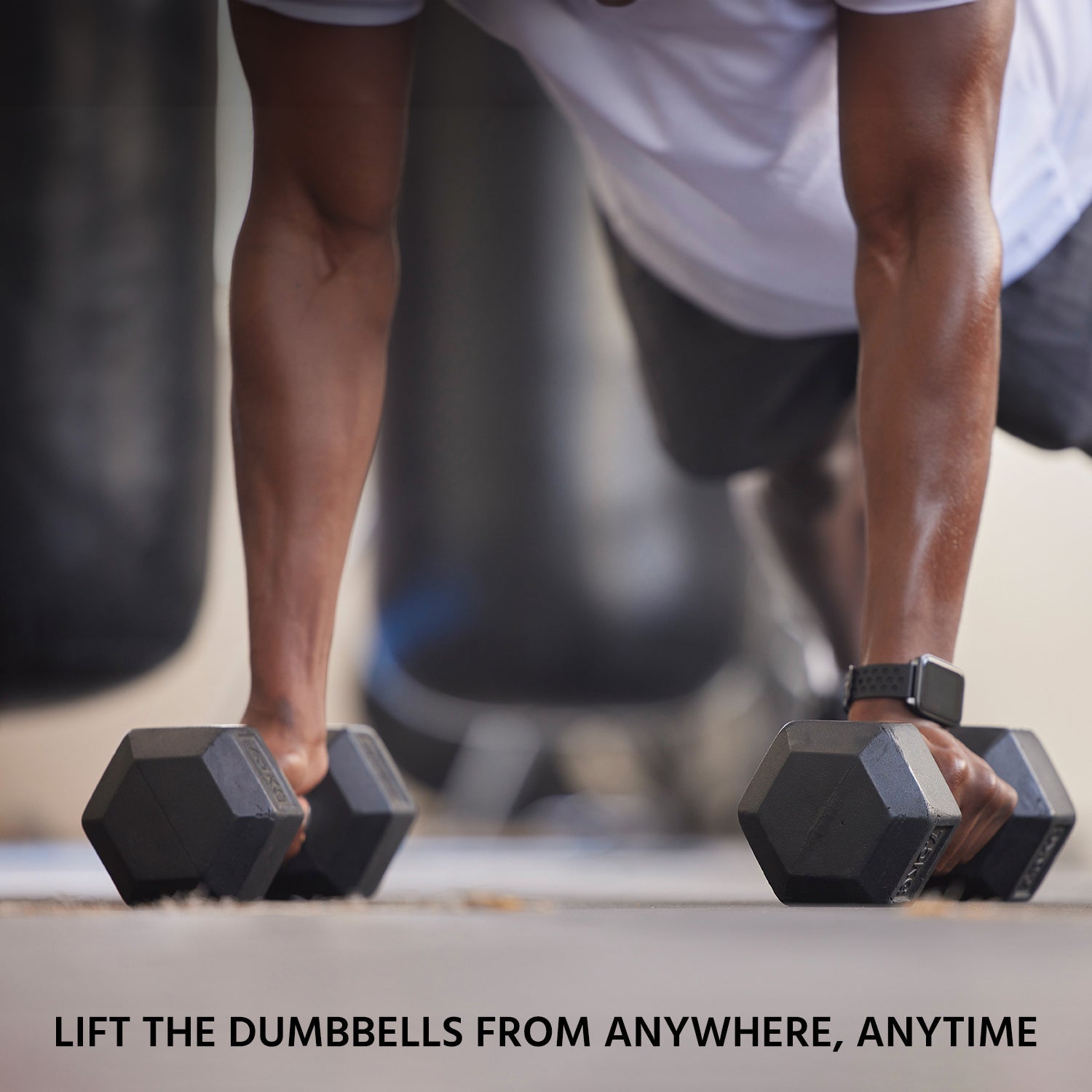 Rubber-Coated Dumbbells Set for Home Gym