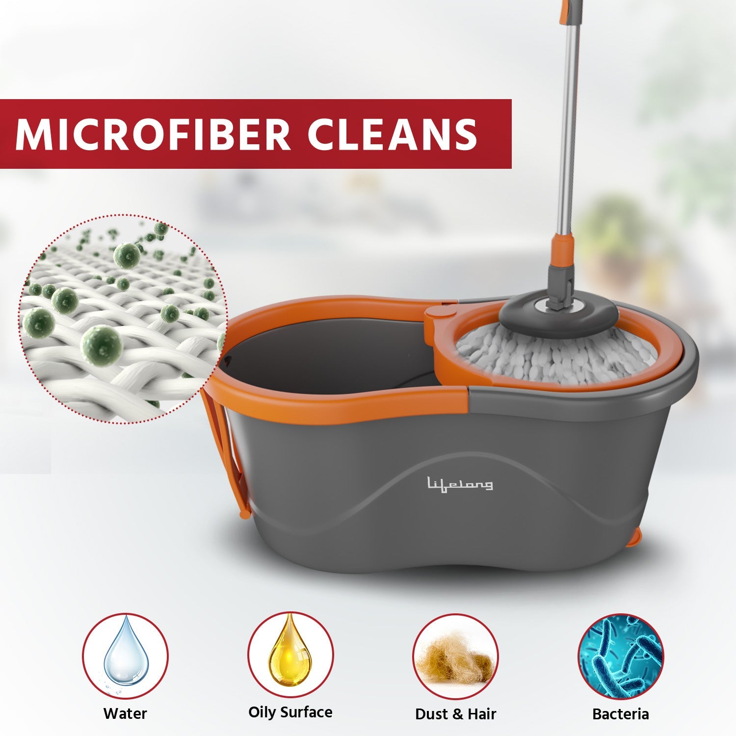 360° Spin Floor Mop Set with Bucket