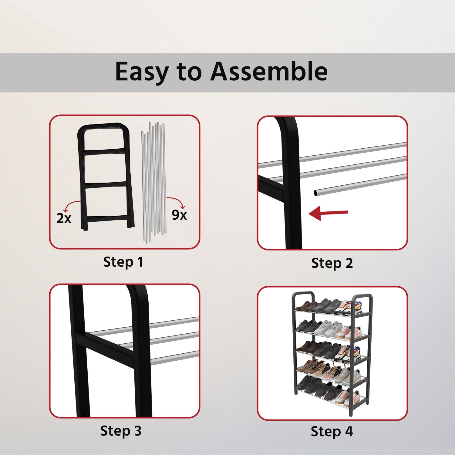 5-Tier Shoe Rack for Home Organizer