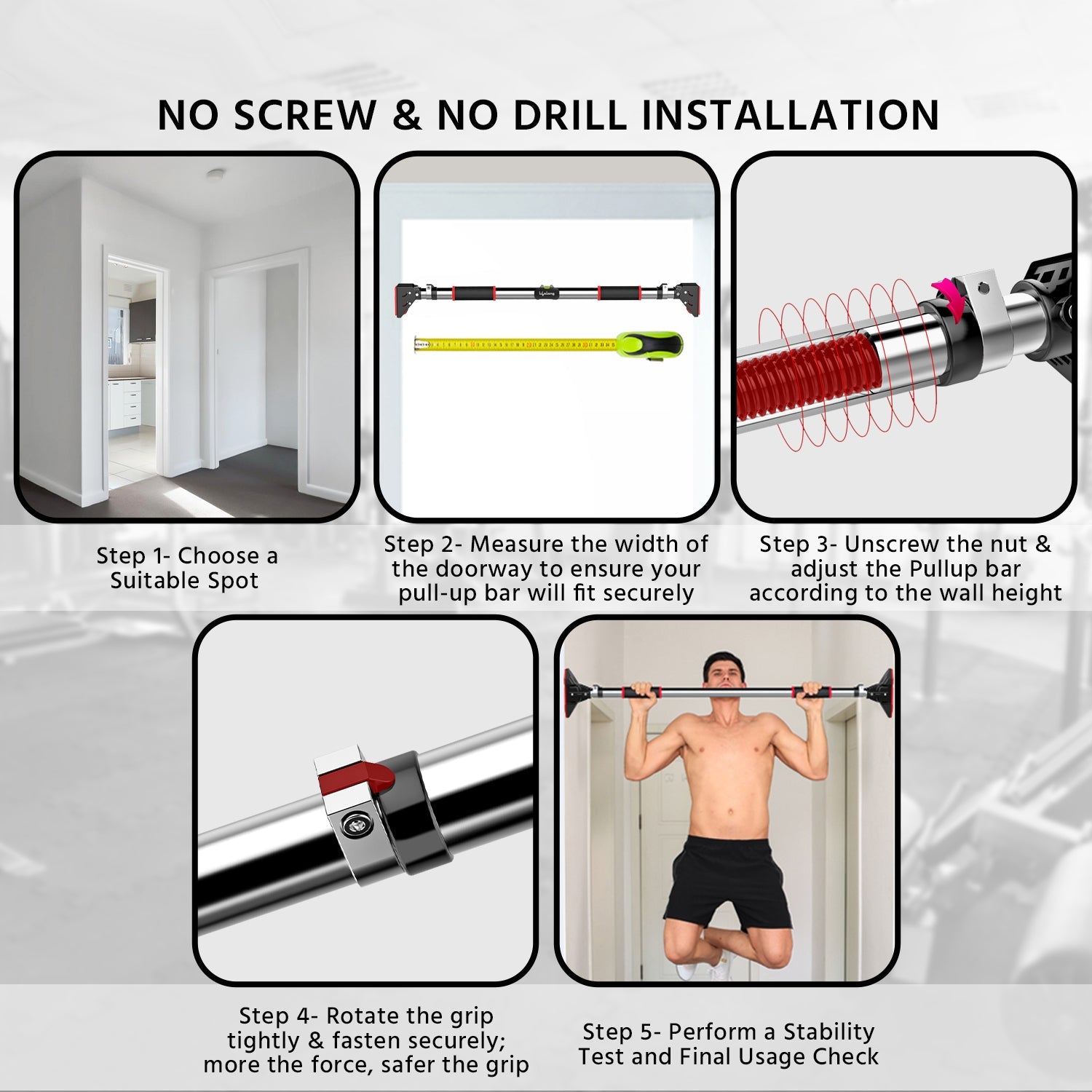 Adjustable Pull Up Bar for Home