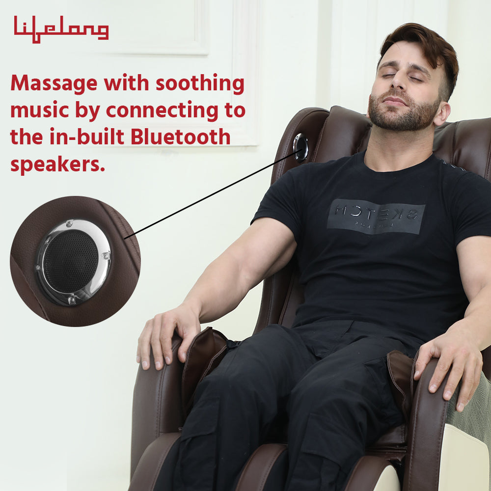 Lifelong  Full Body Massage Chair with Recliner and powerful 3D Back, Leg and Foot Rollers