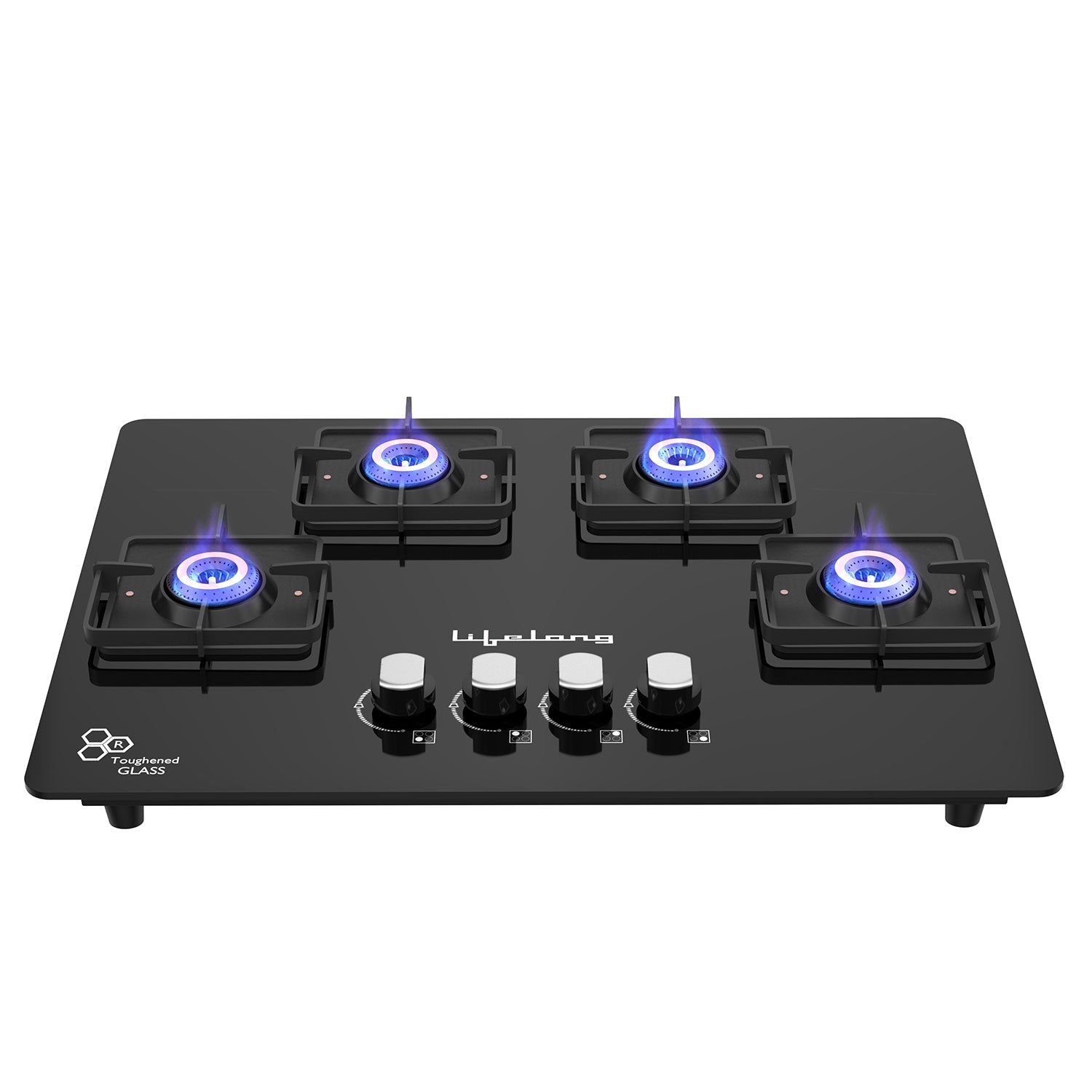 4 Burner Glass Top Hob with Toughened Glass