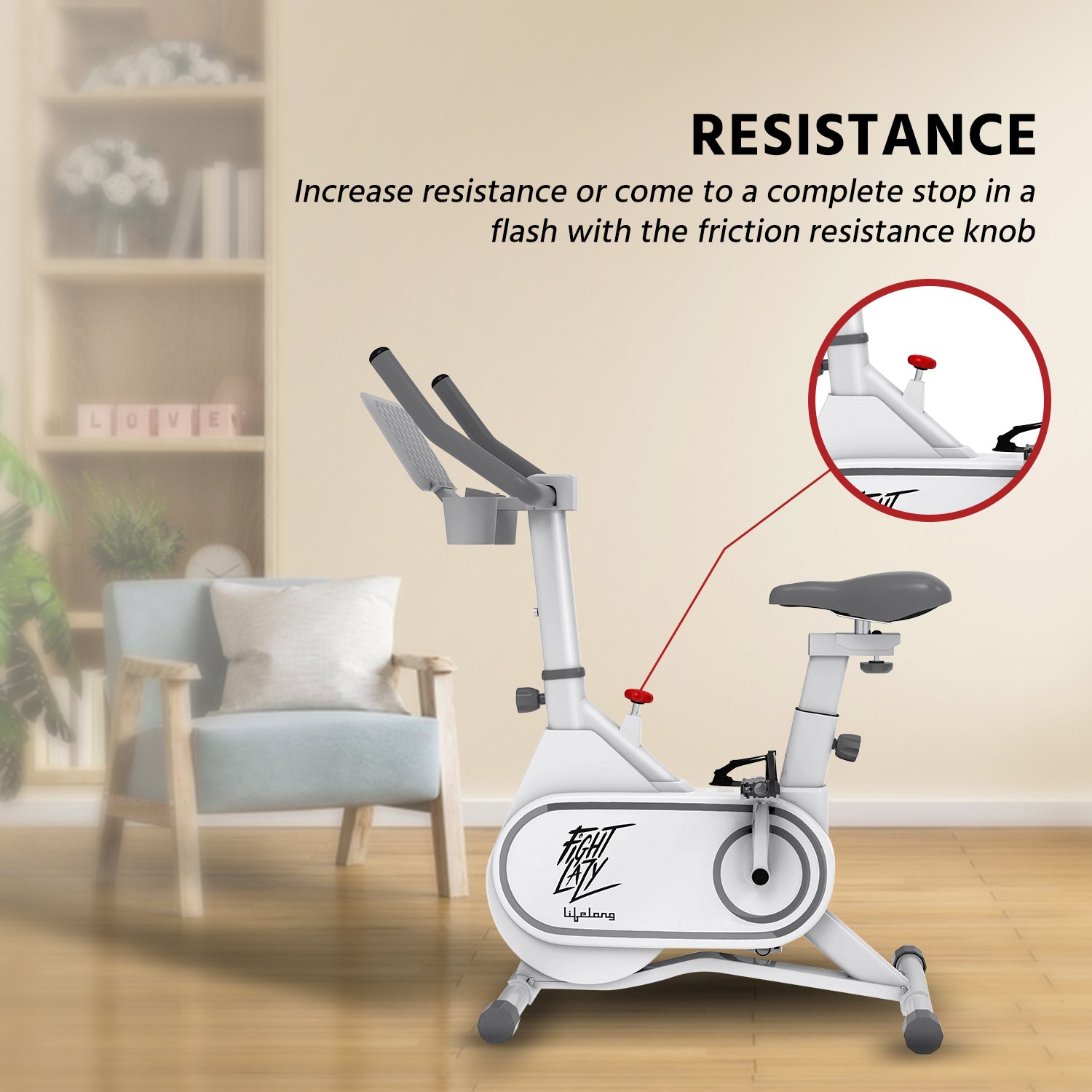 Fit Pro Spin Fitness Bike, white