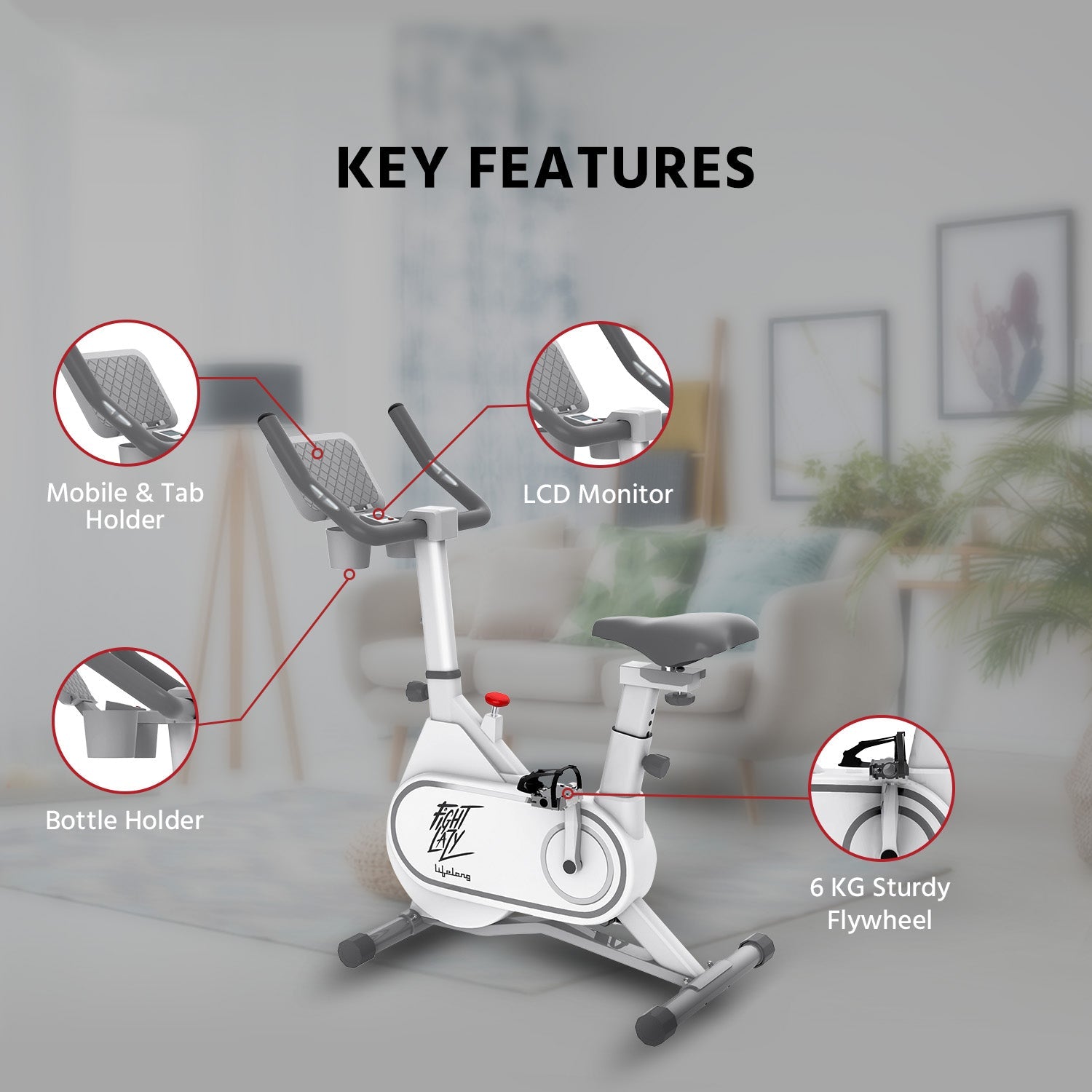 Fit Pro Spin Fitness Bike, white