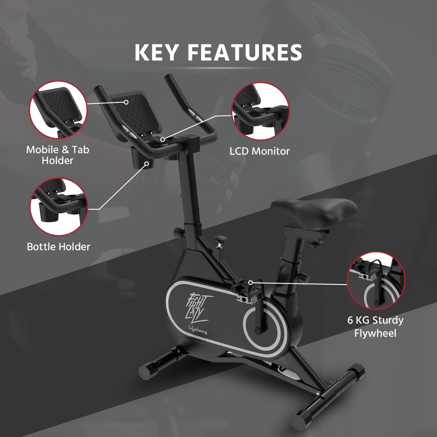 Fit Pro Spin Fitness Bike, Black