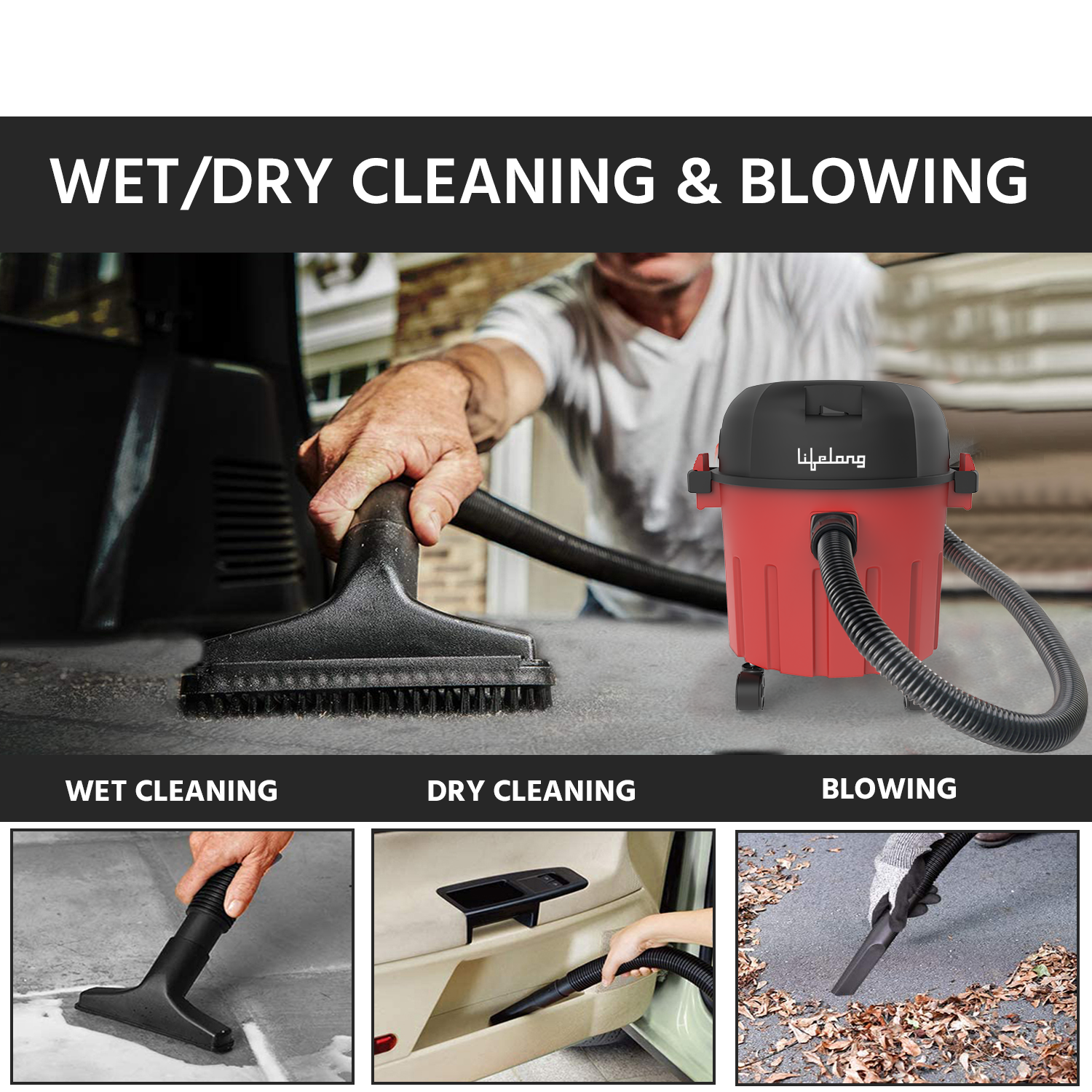 1000W Wet & Dry Vacuum Cleaner (10L)