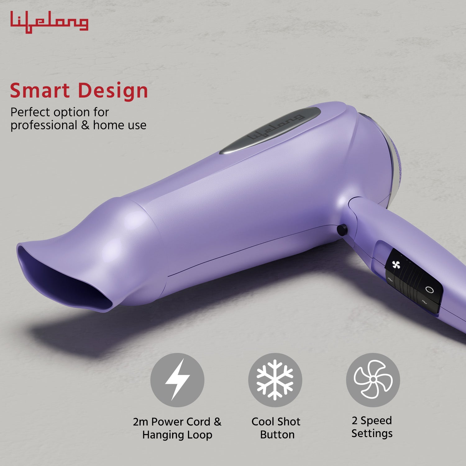 Lifelong Hair Dryer | 1 Year Warranty | Hair Dryer For Women & Men, 2100 Watts, Blow Dryer for Hair Styling, Portable Dryer Machine