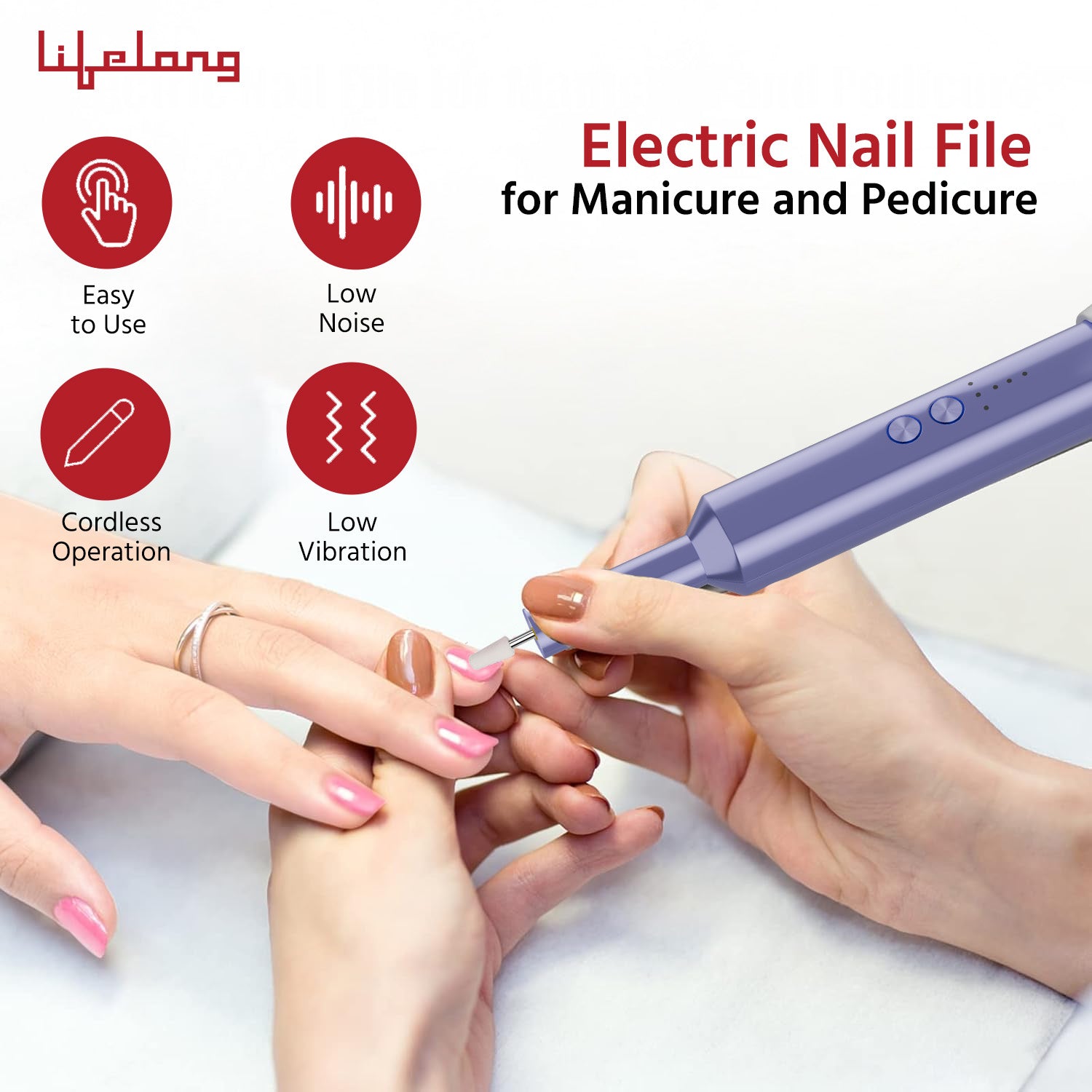 Professional Nail Drill Machine | Nail Filer Machine with 6 Sanding Bands, 12 Drills & Brush with Type-C| Manicure & Pedicure Kit