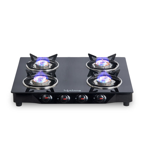 4 Burner Glass Top Gas Stove