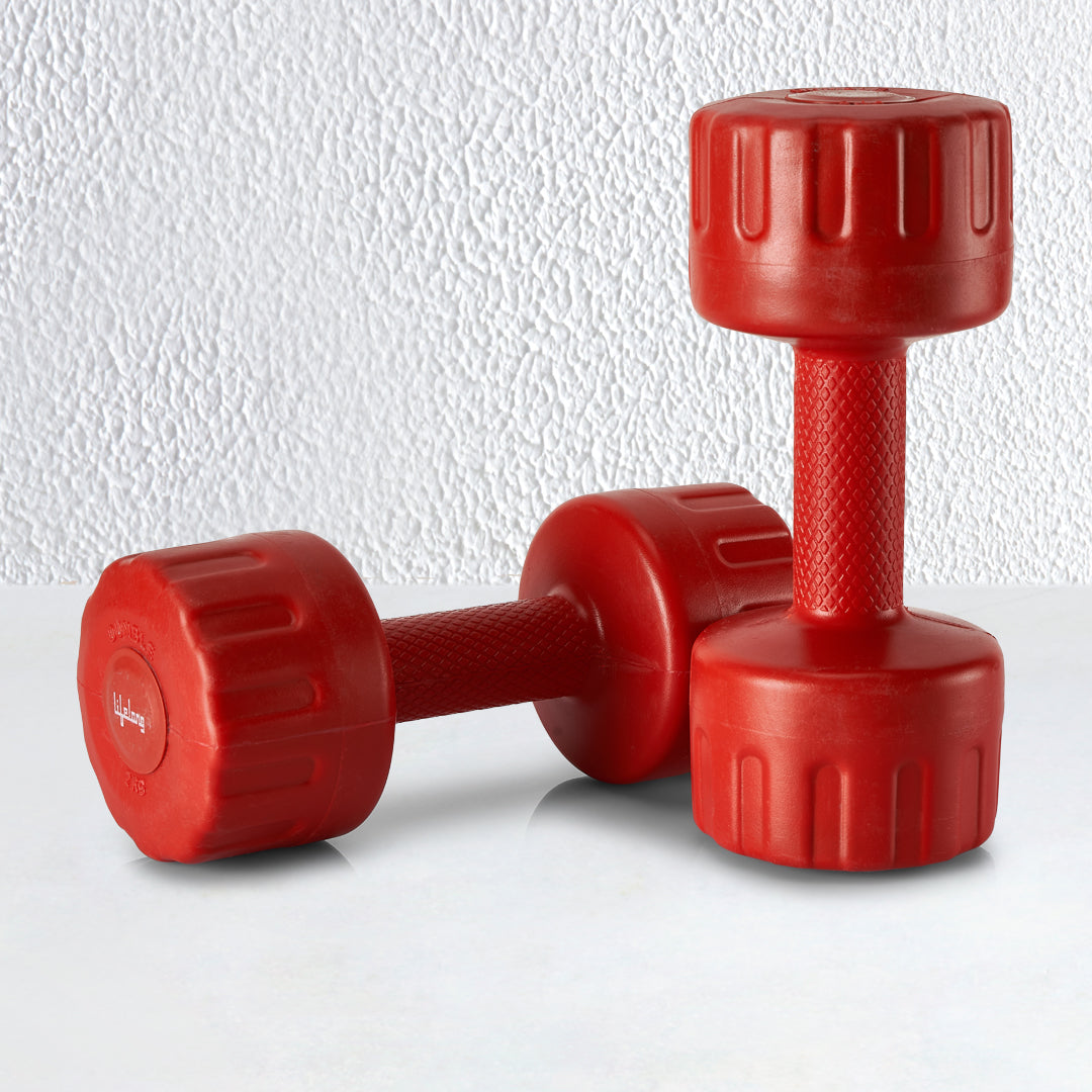 Lifelong  PVC Dumbbells 2 x 2=4kg Weights (Red Color) Fitness Home Gym  Exercise – Lifelong Online